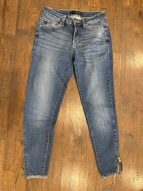 KanCan Faded Blue Skinny Jeans with Ankle Zips